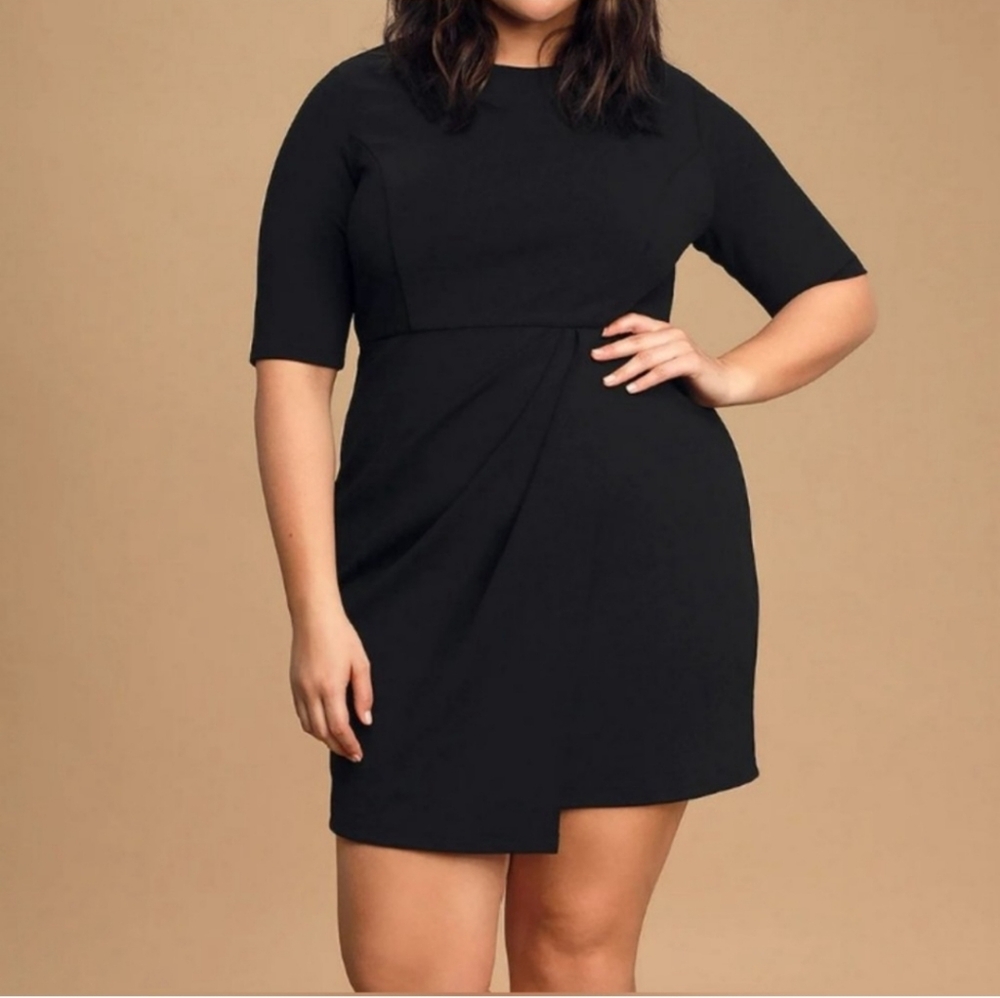 Lulu's Black Midi Dress